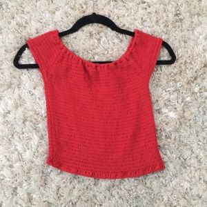 Brandy smocked off shoulder top